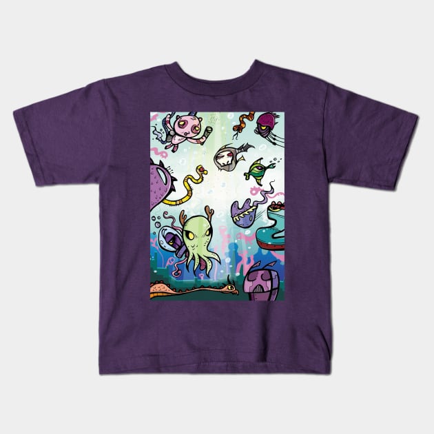 Octoe and his pals Kids T-Shirt by spartacomargioni